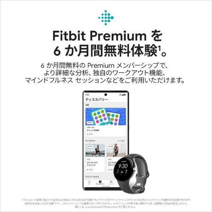 TOP1.com【本店】 / Google Pixel Watch グーグルピクセルウォッチ Polished Silver ステンレス ケース  Charcoal アクティブ バンド GA03305-TW 通話 SNS メール 音楽再生 健康管理