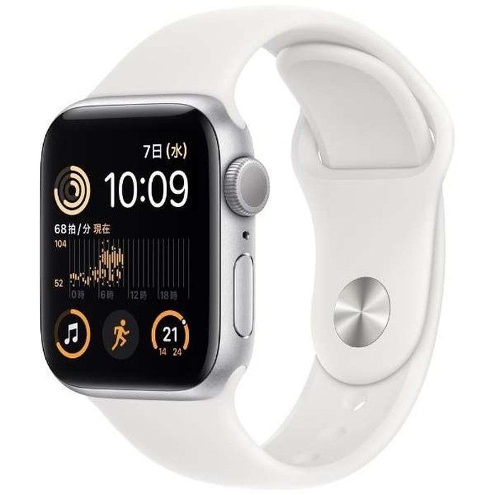Apple Watch SE 第2世代 GPSモデル 40mm MNJV3JA シルバーアルミニウムケース  ホワイトスポーツバンド アップルウォッチ アップル 防水 耐水 アプリ