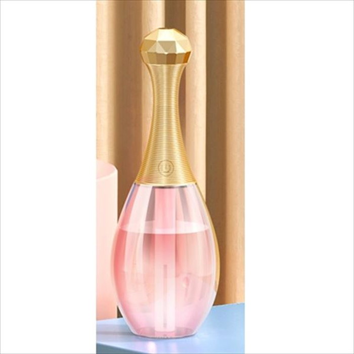 Top1 Com 本店 Usb加湿器 香水瓶 Perfume Bottle Humidifier ピンク 卓上 ミスト 寝室 オフィス インテリア 映え ライト かわいい おしゃれ オシャレ